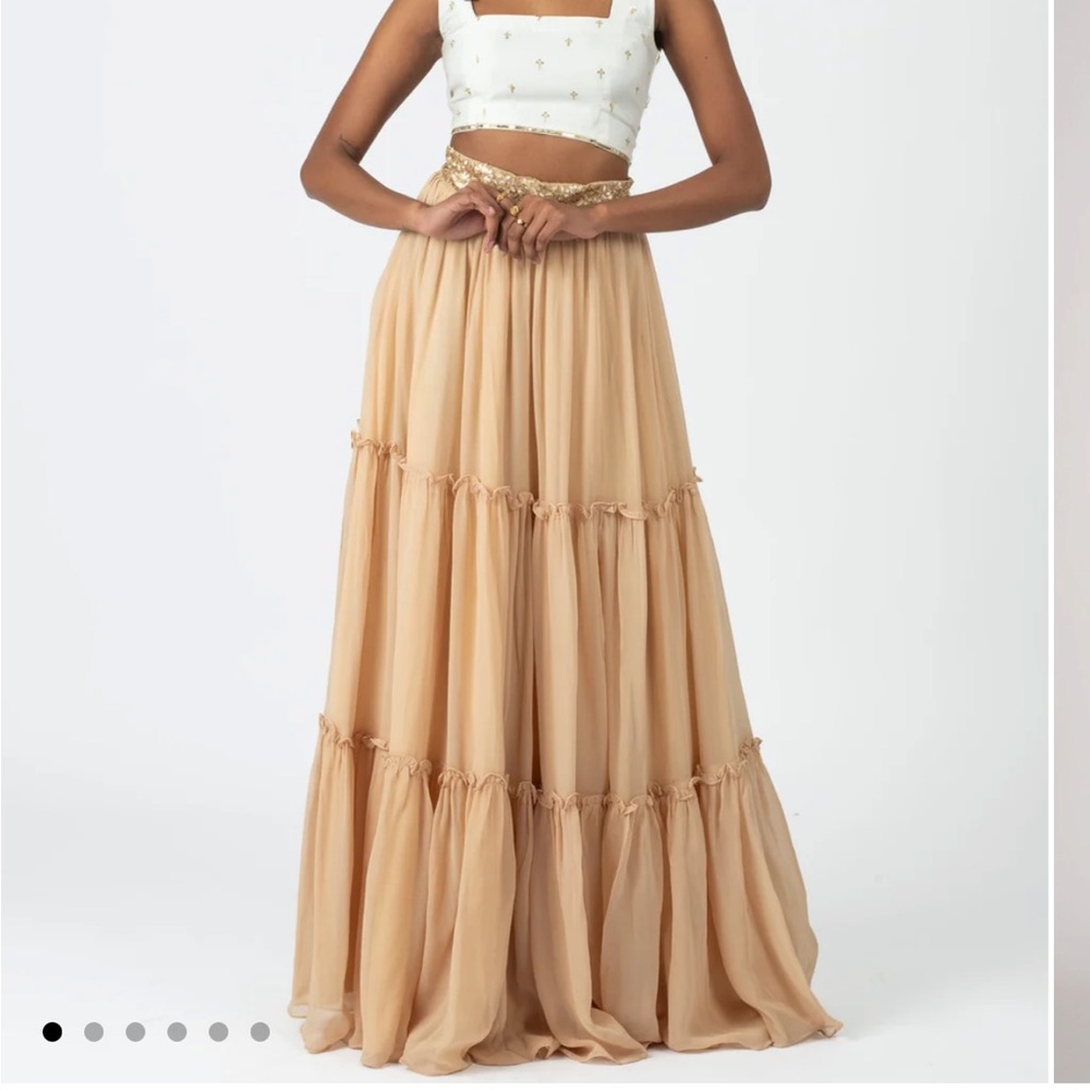 Champagne Colored Lehenga Maxi Skirt